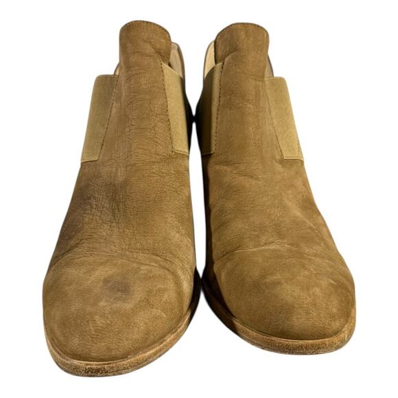 Eileen Fisher Leather Ankle Booties Women’s 9.5 Brown Suede Block Heel Slip-On - Picture 2 of 8